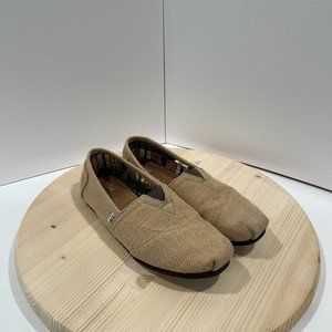 TOMS CLASSIC ALPARGATA NATURAL BURLAP - USED SIZE 10